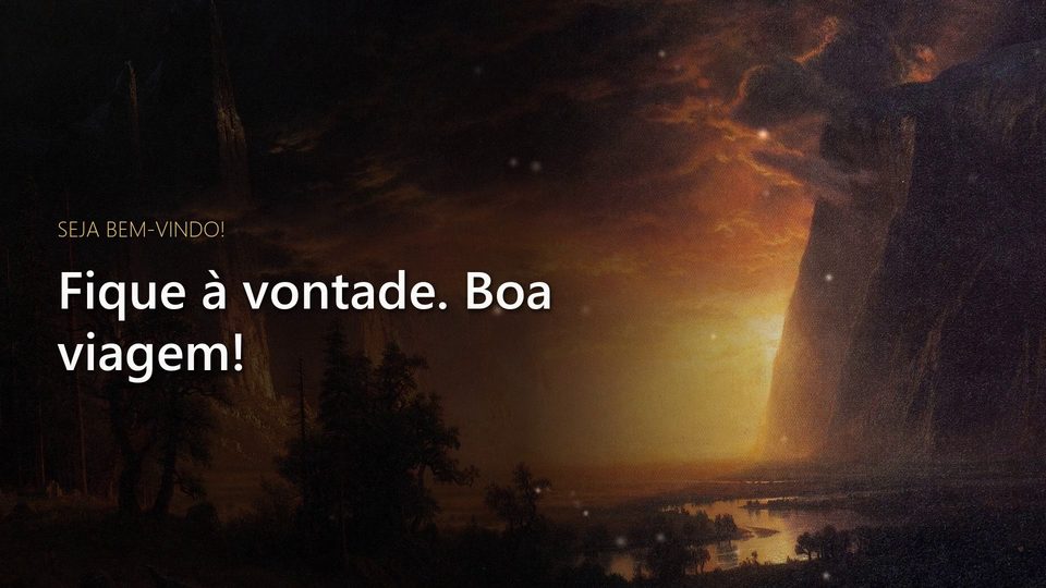 Mensagem para o passageiro: Fique à vontade. Boa viagem!